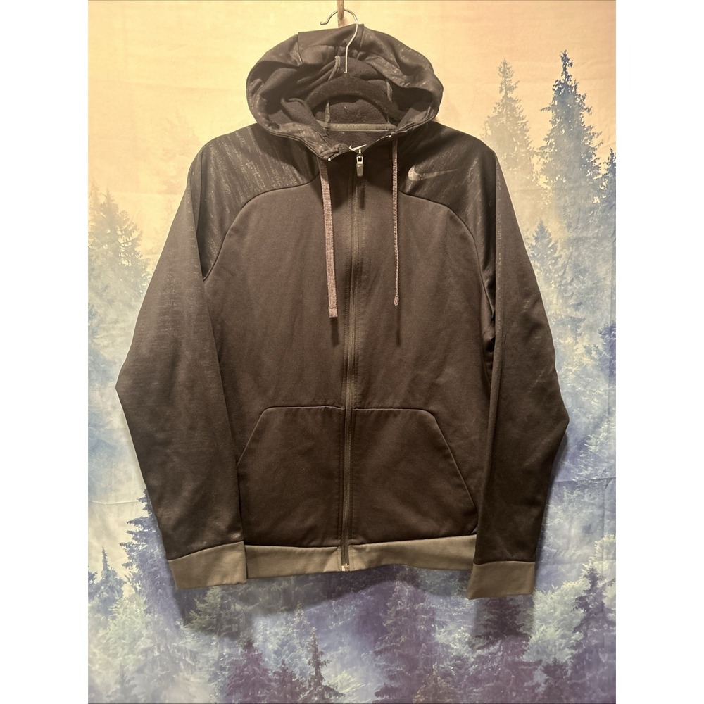 Nike‎ Therma-Fit Full Zip Hoodie Sweatshirt Men's Large Black Activewear Hoody